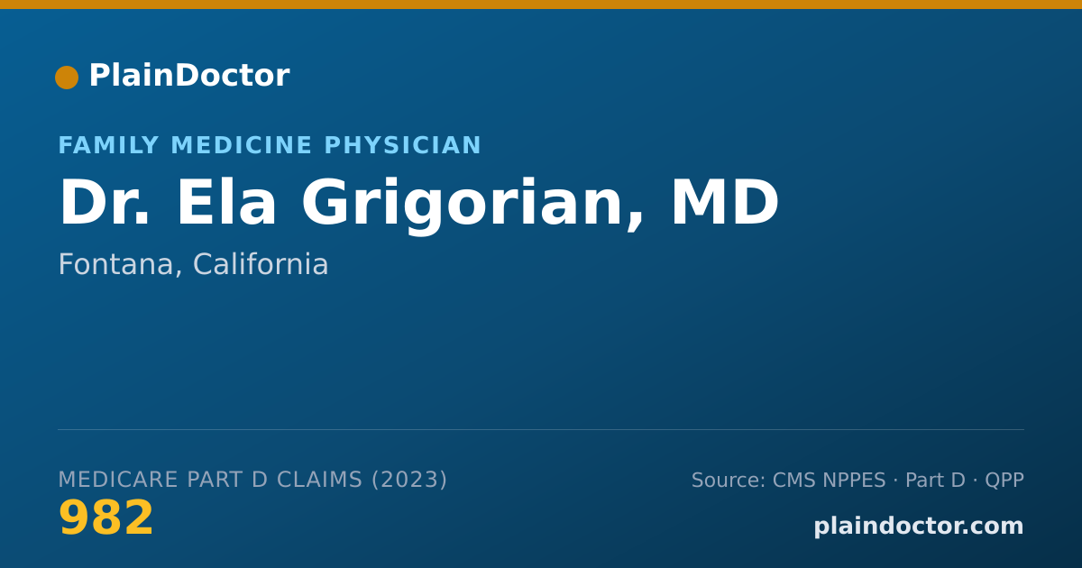 Shareable card for Ela Grigorian, MD - Family Medicine Physician, Fontana, CA