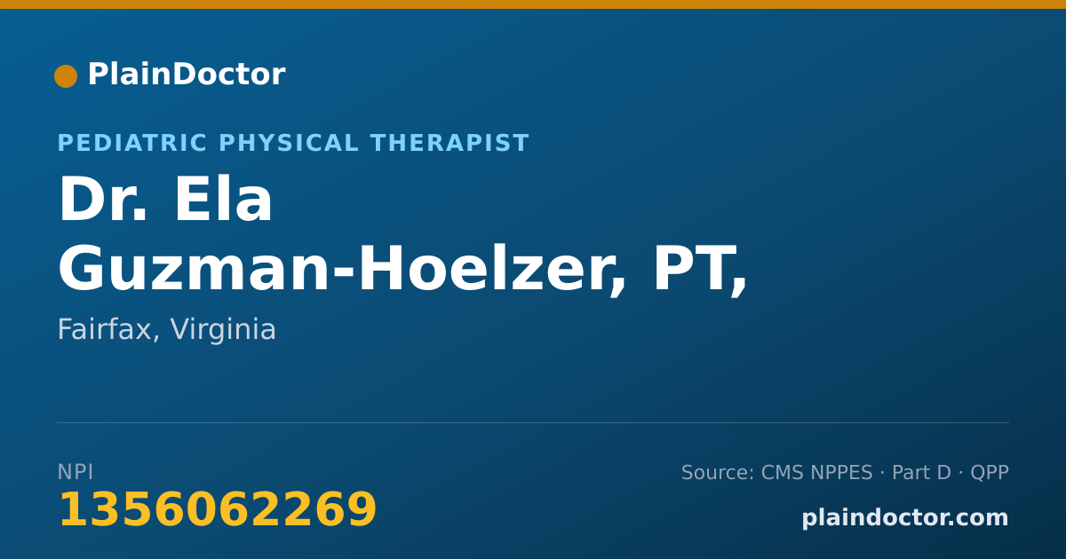 Shareable card for Ela Guzman-Hoelzer, PT, DPT, C/NDT - Pediatric Physical Therapist, Fairfax, VA