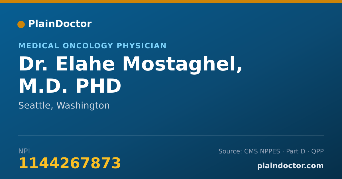 Shareable card for Elahe Mostaghel, M.D. PHD - Medical Oncology Physician, Seattle, WA
