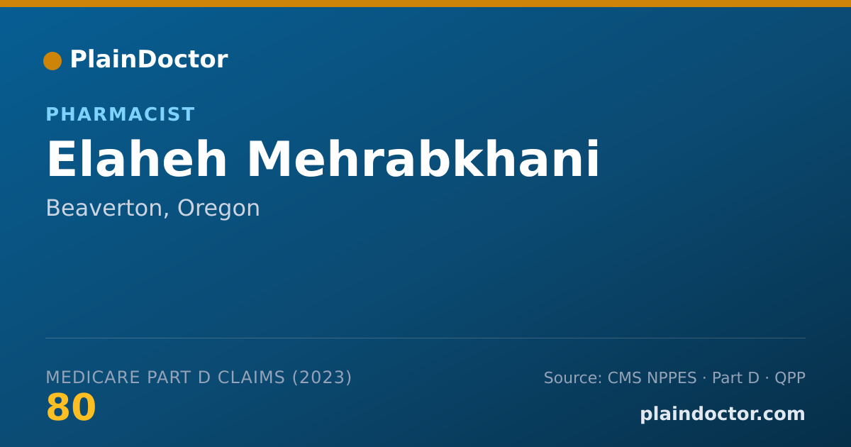 Shareable card for Elaheh Mehrabkhani - Pharmacist, Beaverton, OR