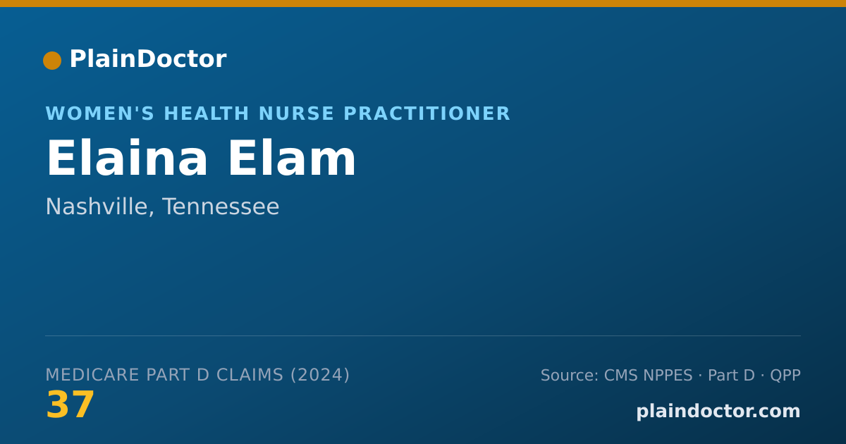 Shareable card for Elaina Elam - Women's Health Nurse Practitioner, Nashville, TN