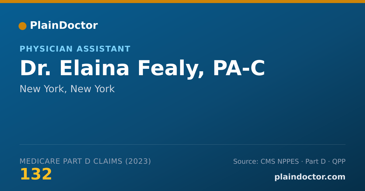 Shareable card for Elaina Fealy, PA-C - Physician Assistant, New York, NY