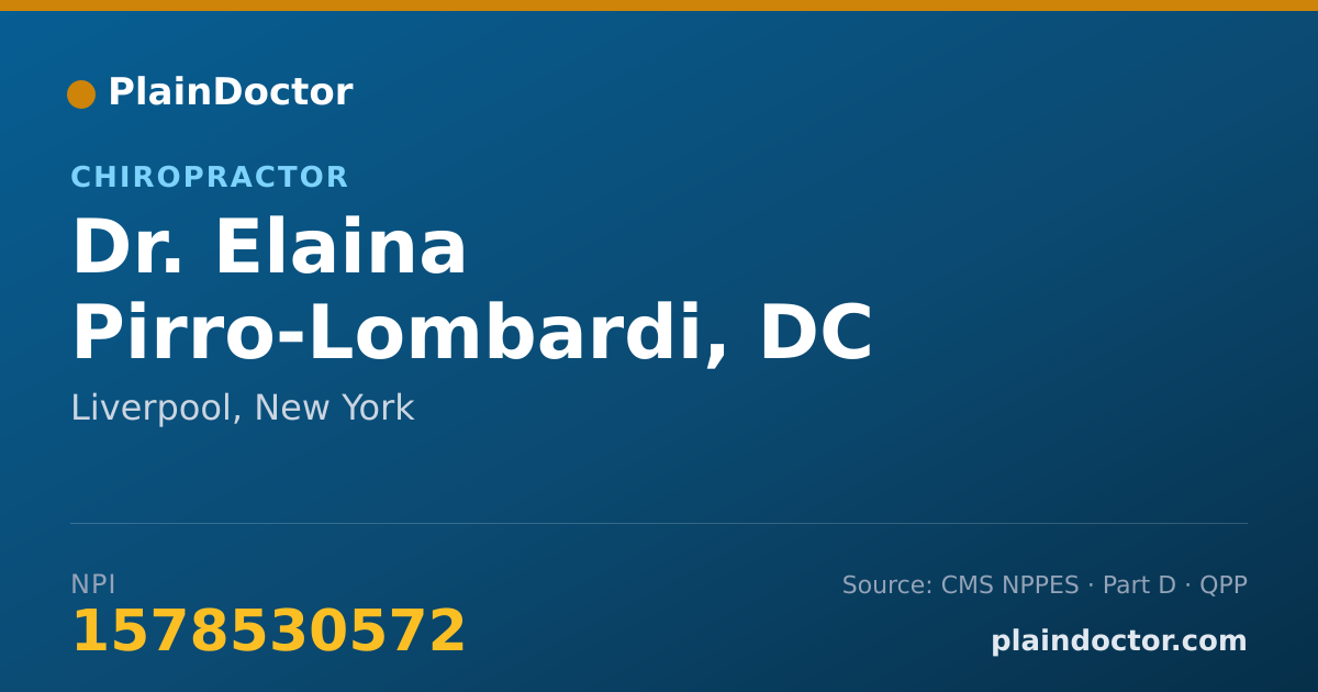 Shareable card for Elaina Pirro-Lombardi, DC - Chiropractor, Liverpool, NY