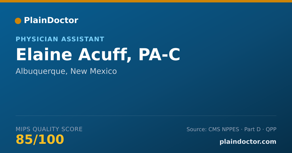 Shareable card for Elaine Acuff, PA-C - Physician Assistant, Albuquerque, NM