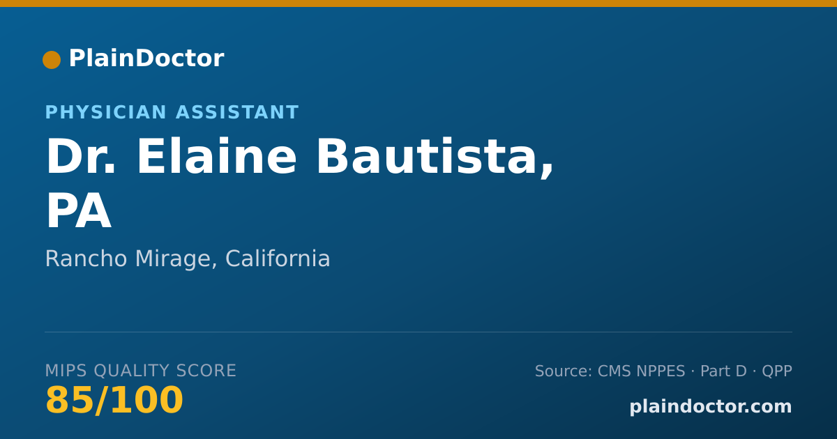 Shareable card for Elaine Bautista, PA - Physician Assistant, Rancho Mirage, CA
