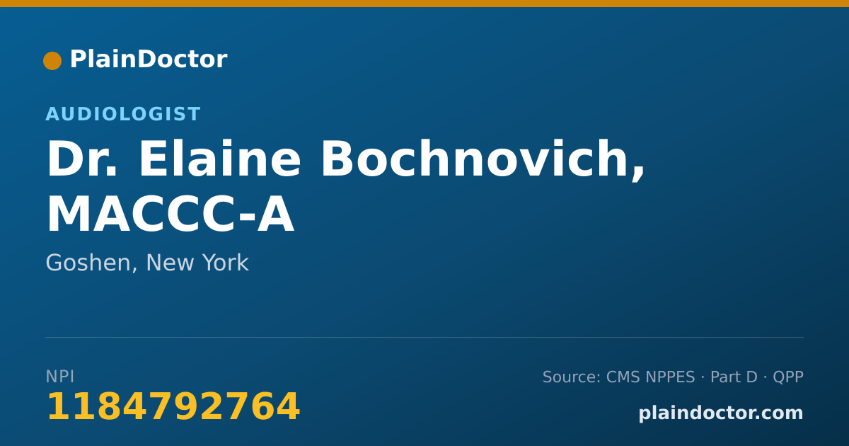 Shareable card for Elaine Bochnovich, MACCC-A - Audiologist, Goshen, NY