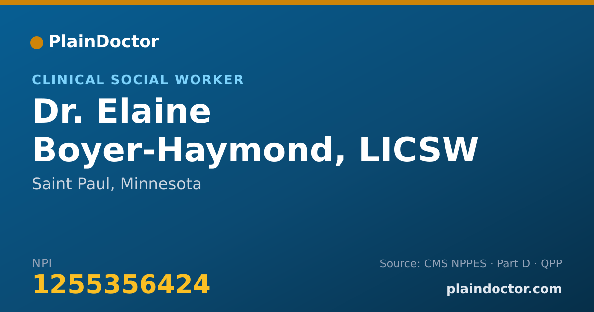 Shareable card for Elaine Boyer-Haymond, LICSW - Clinical Social Worker, Saint Paul, MN