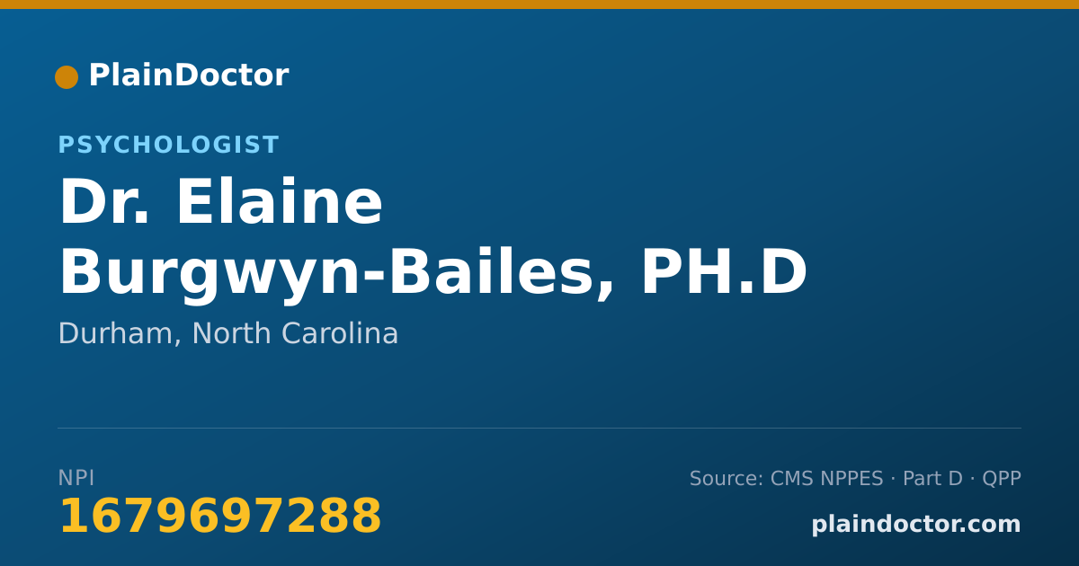 Shareable card for Elaine Burgwyn-Bailes, PH.D - Psychologist, Durham, NC