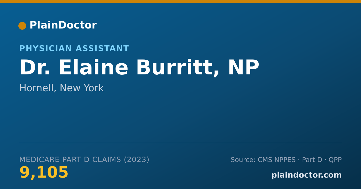 Shareable card for Elaine Burritt, NP - Physician Assistant, Hornell, NY