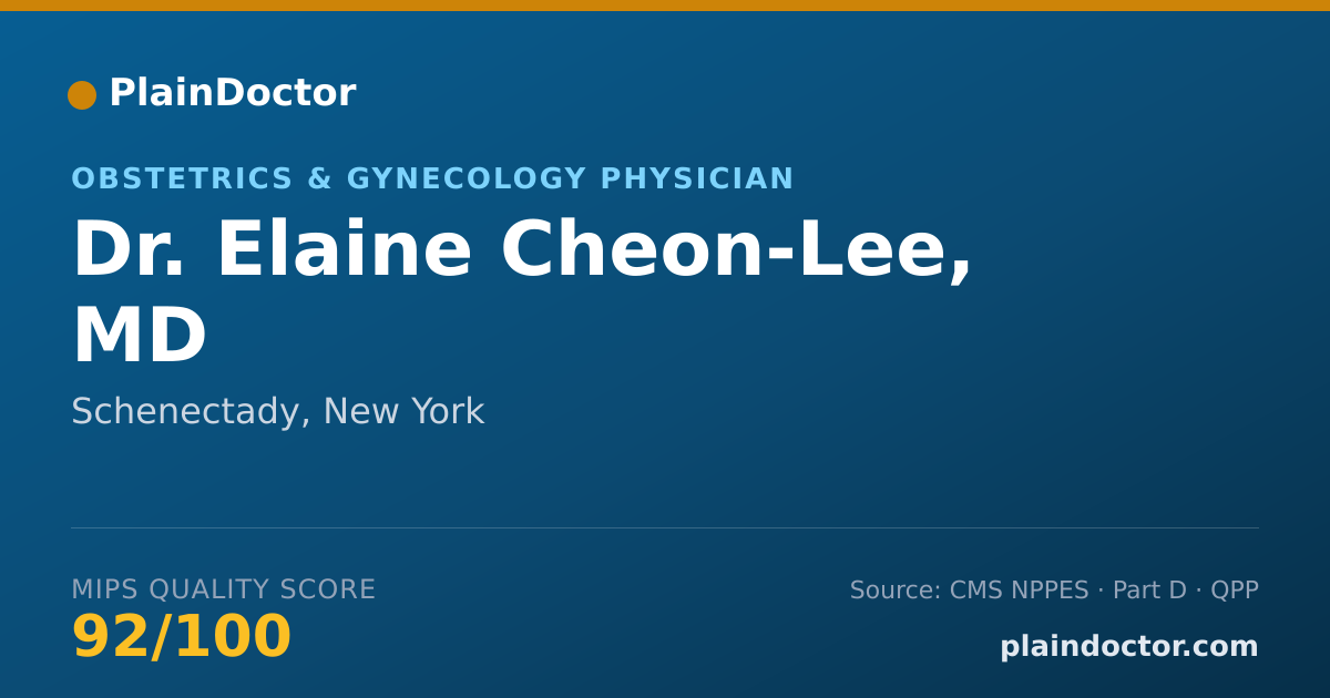 Shareable card for Elaine Cheon-Lee, MD - Obstetrics & Gynecology Physician, Schenectady, NY