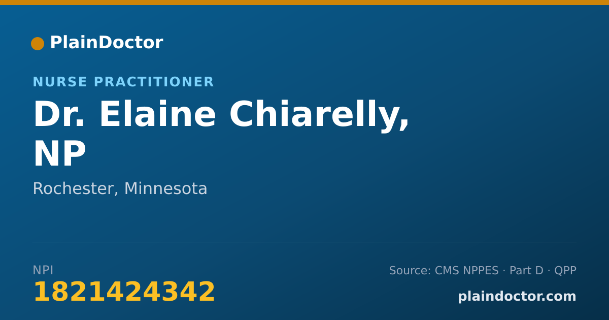 Shareable card for Elaine Chiarelly, NP - Nurse Practitioner, Rochester, MN