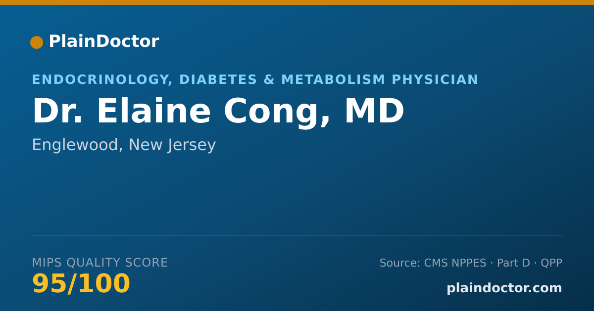 Shareable card for Elaine Cong, MD - Endocrinology, Diabetes & Metabolism Physician, Englewood, NJ