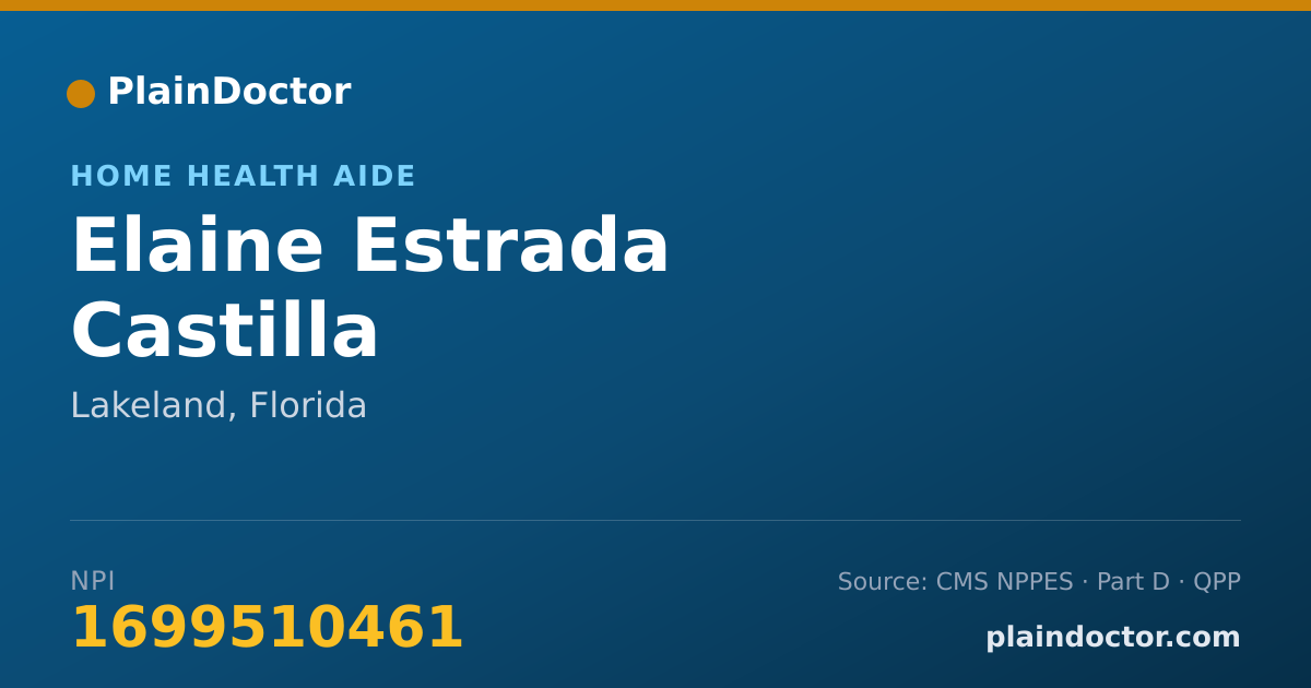 Shareable card for Elaine Estrada Castilla - Home Health Aide, Lakeland, FL