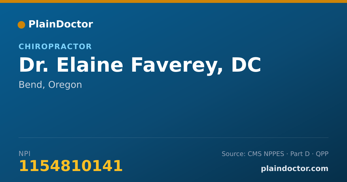 Shareable card for Elaine Faverey, DC - Chiropractor, Bend, OR