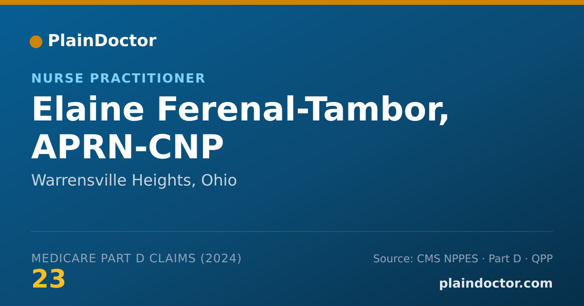 Shareable card for Elaine Ferenal-Tambor, APRN-CNP - Nurse Practitioner, Warrensville Heights, OH
