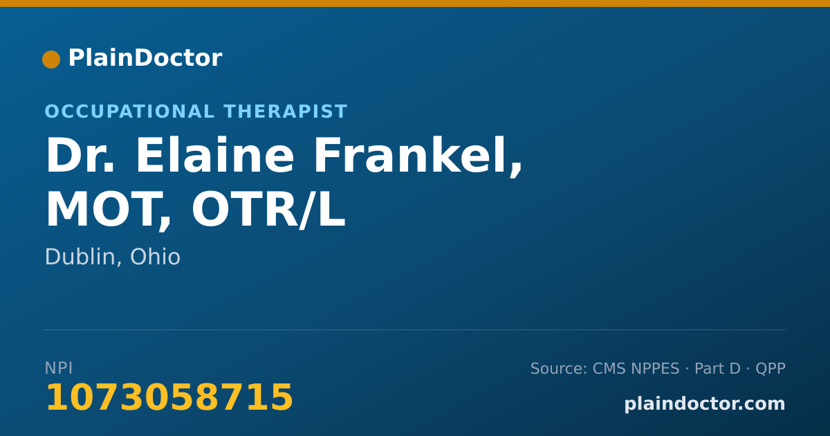 Shareable card for Elaine Frankel, MOT, OTR/L - Occupational Therapist, Dublin, OH