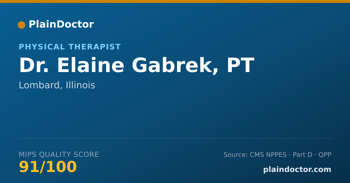 Shareable card for Elaine Gabrek, PT - Physical Therapist, Lombard, IL