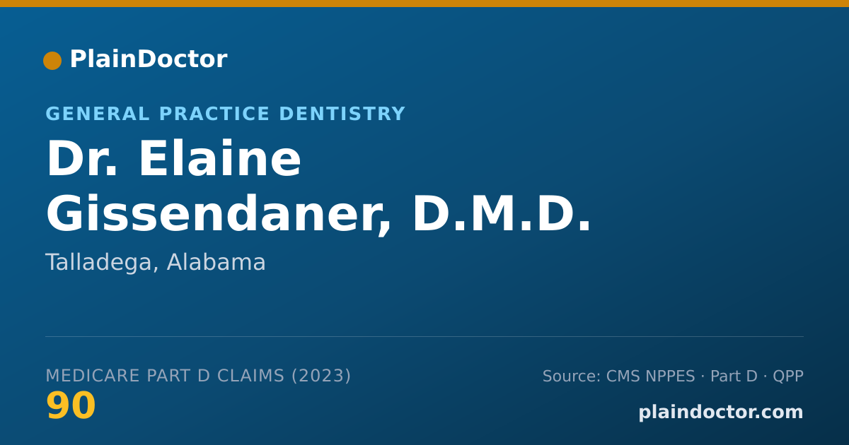 Shareable card for Elaine Gissendaner, D.M.D. - General Practice Dentistry, Talladega, AL