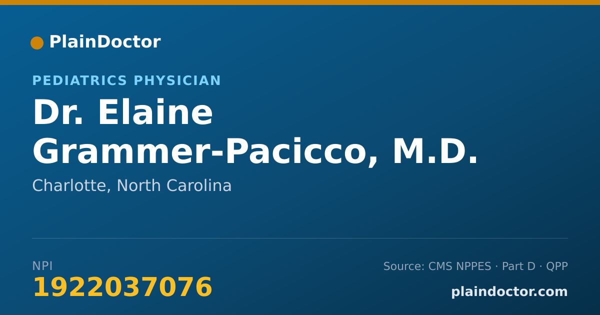Shareable card for Elaine Grammer-Pacicco, M.D. - Pediatrics Physician, Charlotte, NC