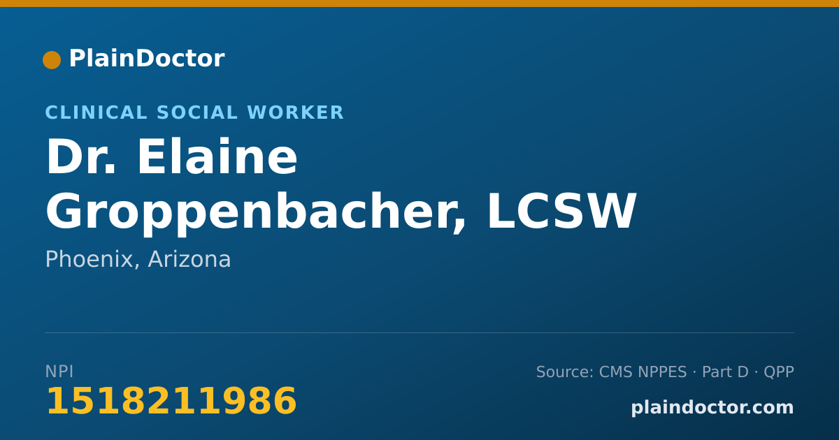 Shareable card for Elaine Groppenbacher, LCSW - Clinical Social Worker, Phoenix, AZ