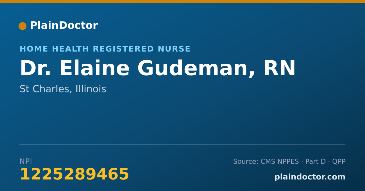 Shareable card for Elaine Gudeman, RN - Home Health Registered Nurse, St Charles, IL