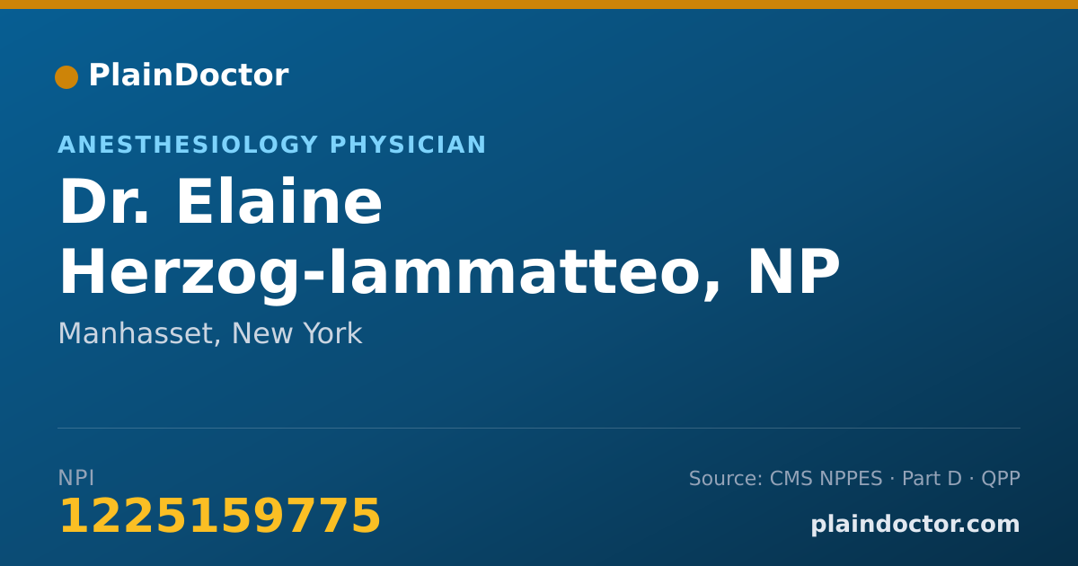 Shareable card for Elaine Herzog-Iammatteo, NP - Anesthesiology Physician, Manhasset, NY
