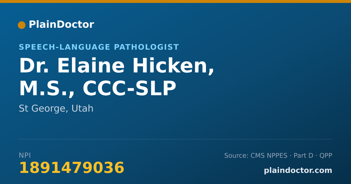 Shareable card for Elaine Hicken, M.S., CCC-SLP - Speech-Language Pathologist, St George, UT