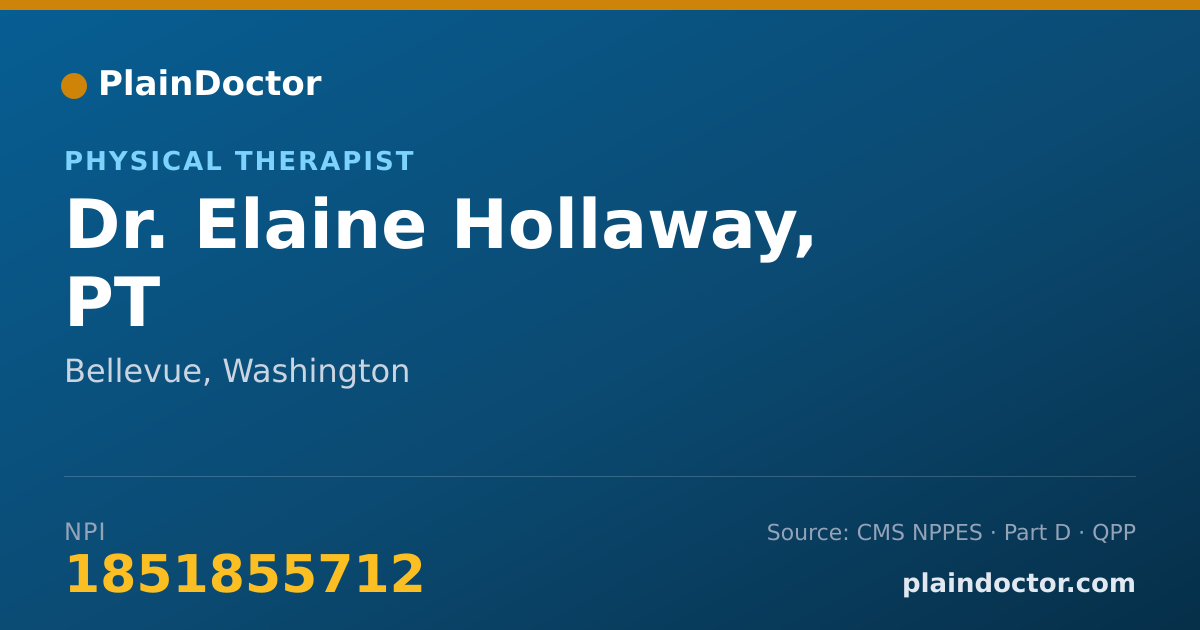 Shareable card for Elaine Hollaway, PT - Physical Therapist, Bellevue, WA