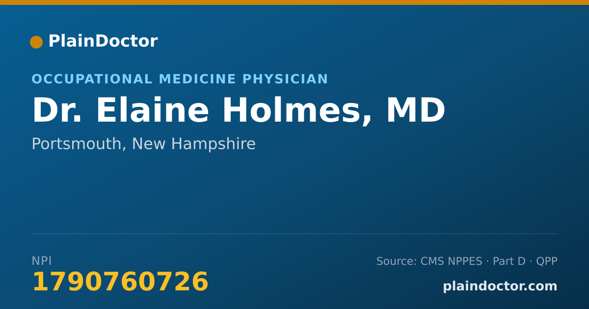 Shareable card for Elaine Holmes, MD - Occupational Medicine Physician, Portsmouth, NH
