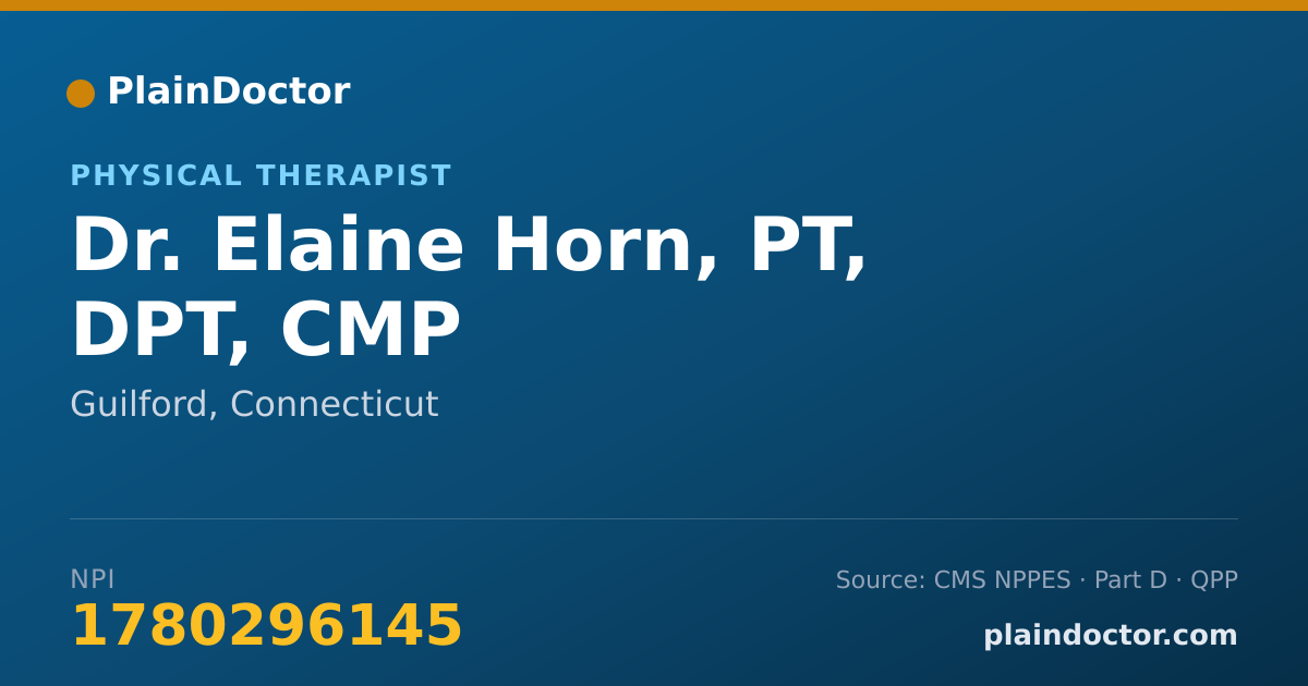 Shareable card for Elaine Horn, PT, DPT, CMP - Physical Therapist, Guilford, CT