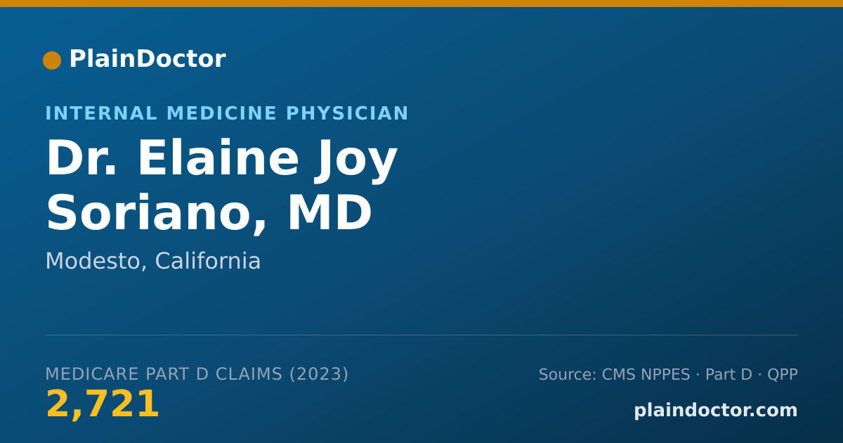 Shareable card for Elaine Joy Soriano, MD - Internal Medicine Physician, Modesto, CA