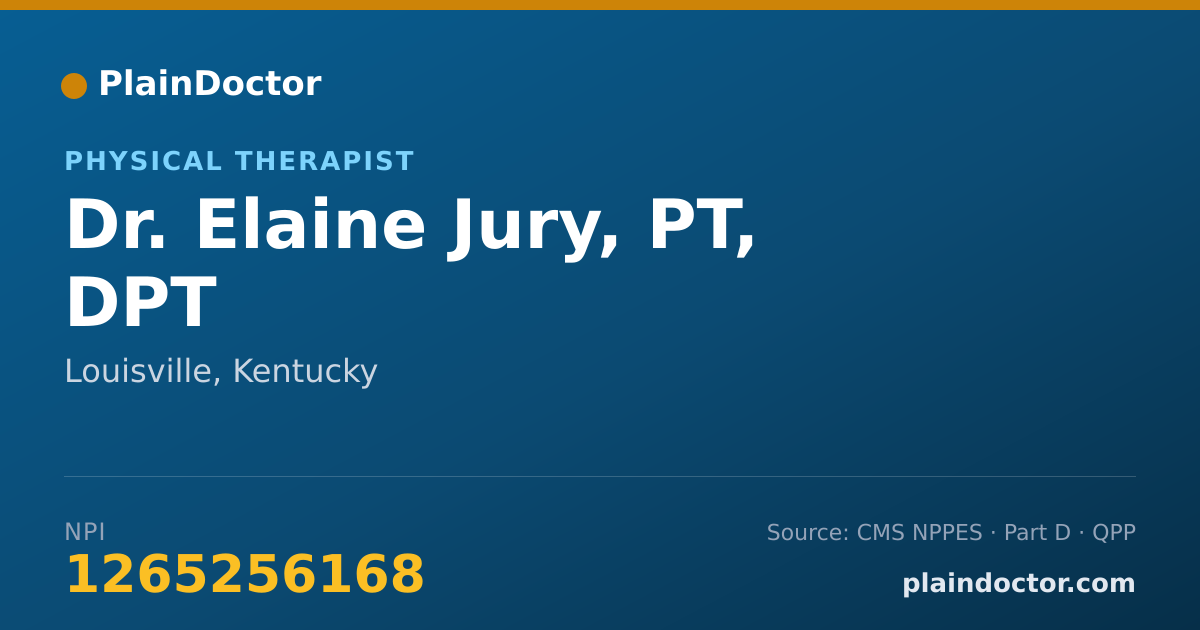 Shareable card for Elaine Jury, PT, DPT - Physical Therapist, Louisville, KY
