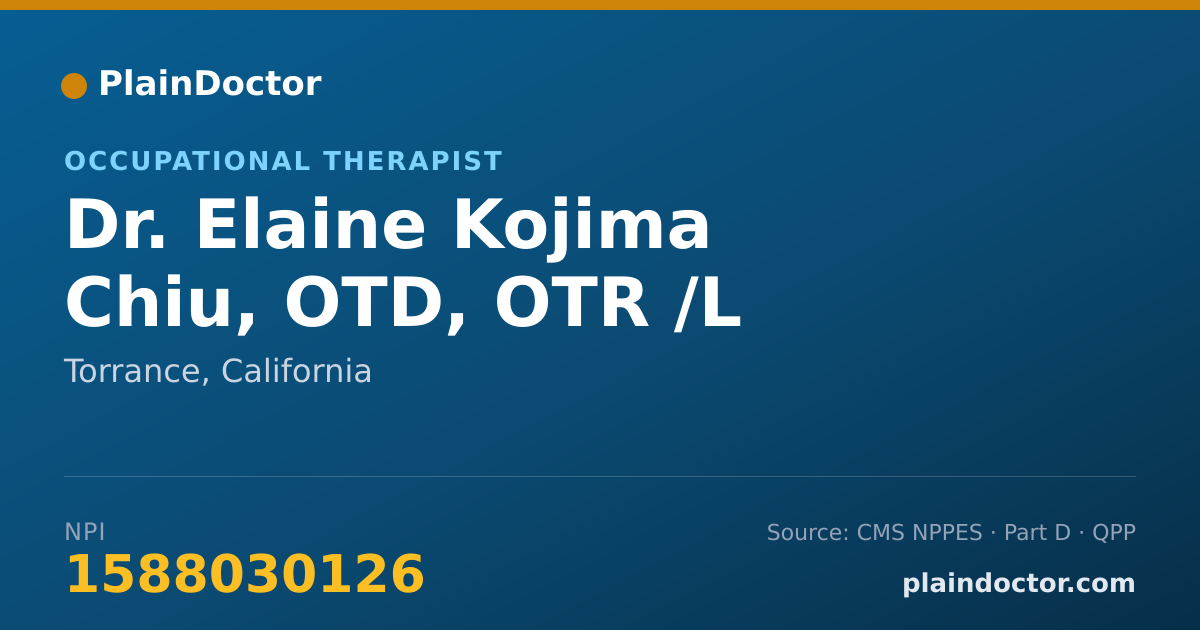 Shareable card for Elaine Kojima Chiu, OTD, OTR /L - Occupational Therapist, Torrance, CA