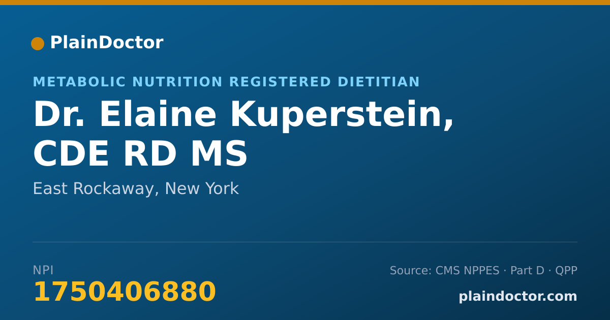 Shareable card for Elaine Kuperstein, CDE RD MS - Metabolic Nutrition Registered Dietitian, East Rockaway, NY