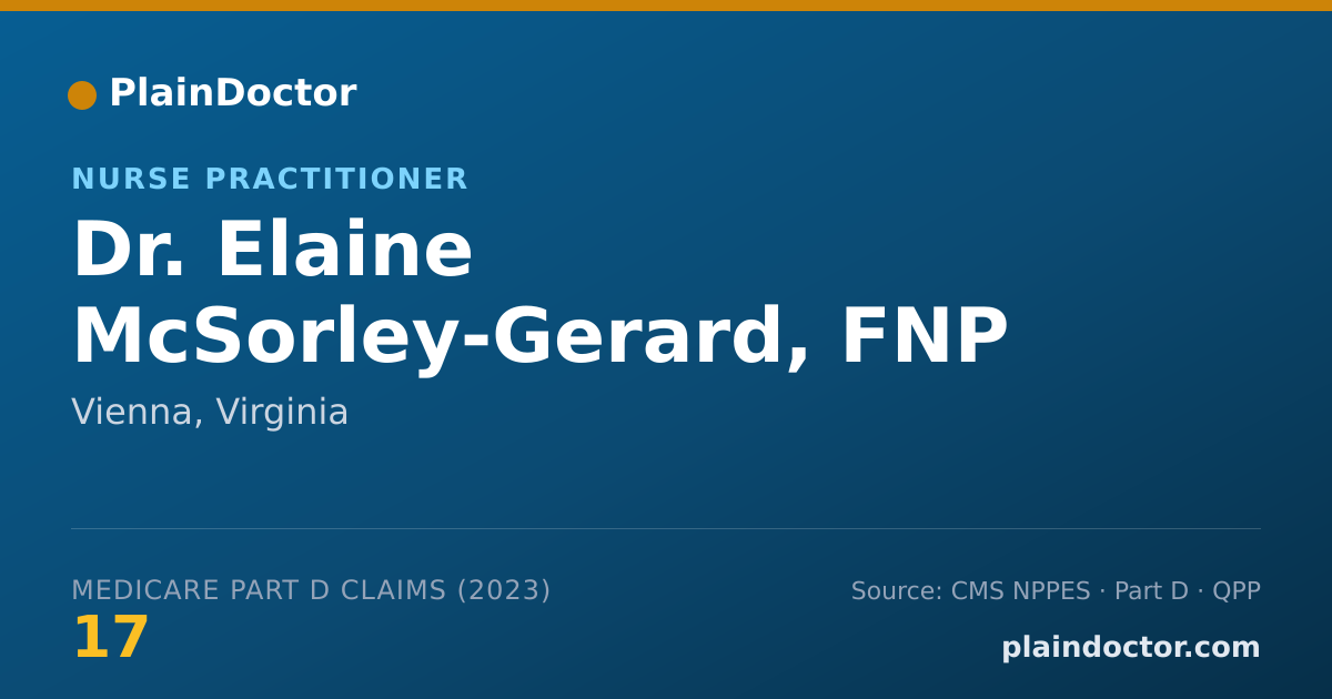 Shareable card for Elaine McSorley-Gerard, FNP - Nurse Practitioner, Vienna, VA