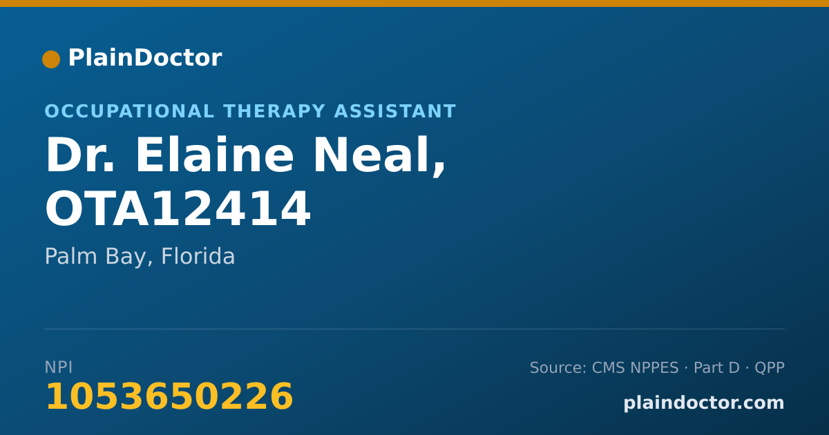 Shareable card for Elaine Neal, OTA12414 - Occupational Therapy Assistant, Palm Bay, FL