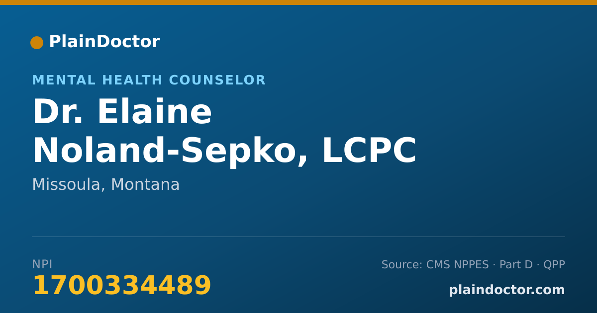 Shareable card for Elaine Noland-Sepko, LCPC - Mental Health Counselor, Missoula, MT