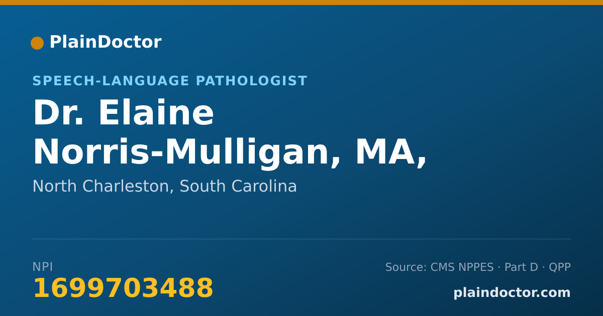 Shareable card for Elaine Norris-Mulligan, MA, CCC-SLP - Speech-Language Pathologist, North Charleston, SC