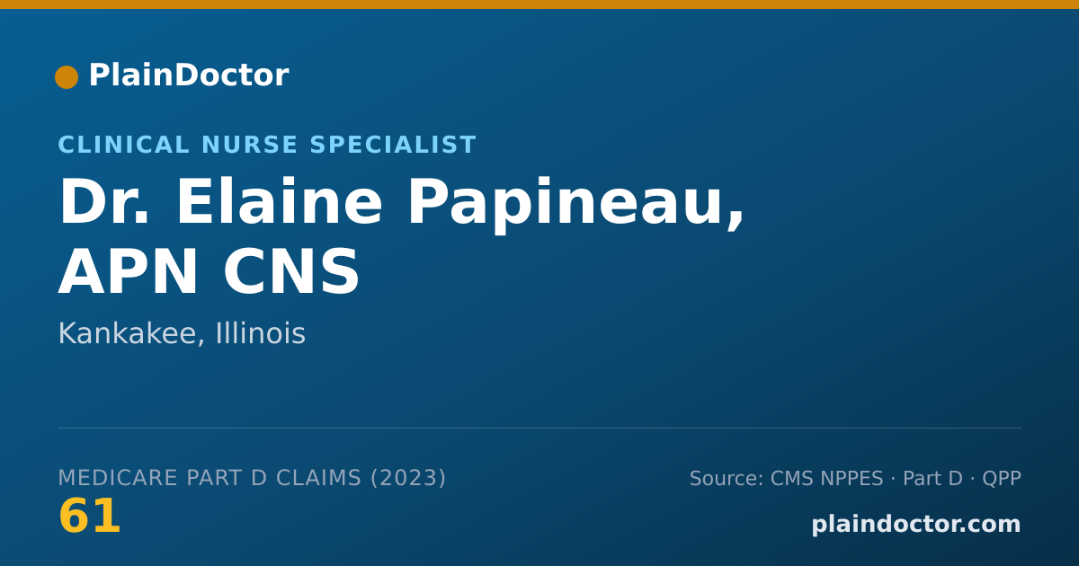 Shareable card for Elaine Papineau, APN CNS - Clinical Nurse Specialist, Kankakee, IL