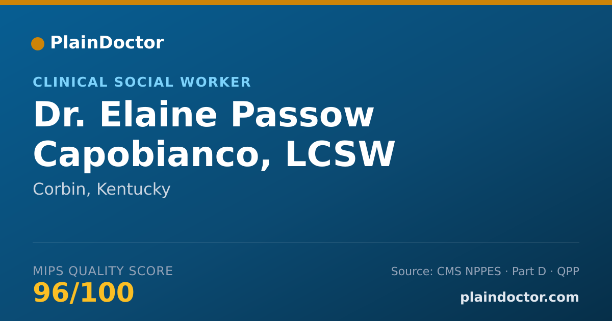 Shareable card for Elaine Passow Capobianco, LCSW - Clinical Social Worker, Corbin, KY