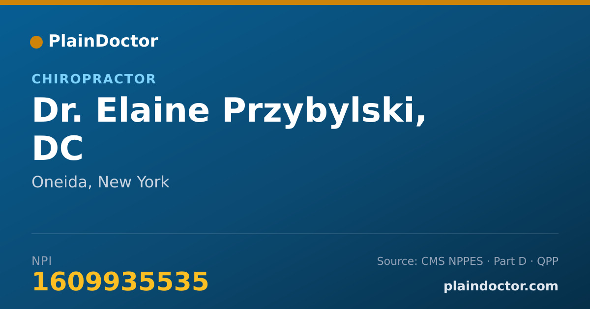 Shareable card for Elaine Przybylski, DC - Chiropractor, Oneida, NY