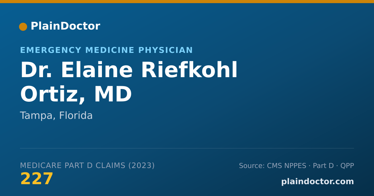 Shareable card for Elaine Riefkohl Ortiz, MD - Emergency Medicine Physician, Tampa, FL