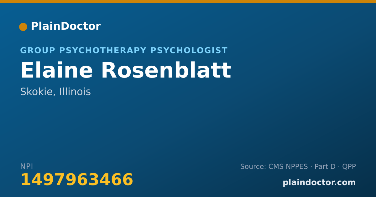 Shareable card for Elaine Rosenblatt - Group Psychotherapy Psychologist, Skokie, IL