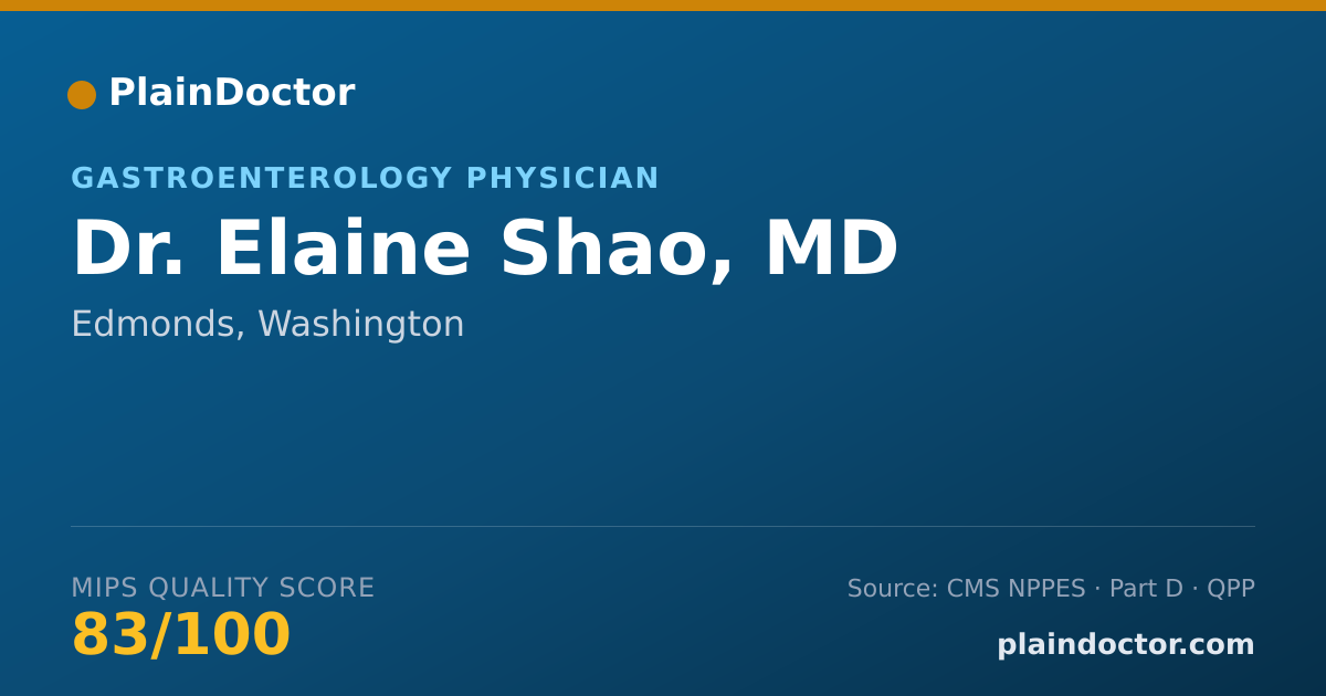 Shareable card for Elaine Shao, MD - Gastroenterology Physician, Edmonds, WA