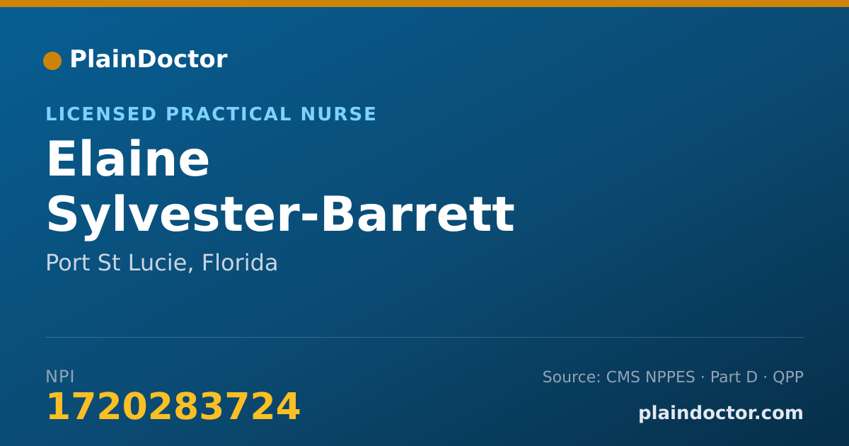 Shareable card for Elaine Sylvester-Barrett - Licensed Practical Nurse, Port St Lucie, FL