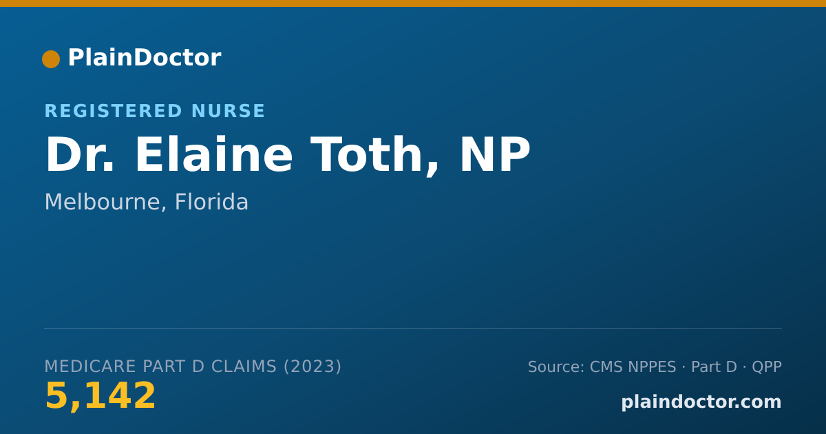 Shareable card for Elaine Toth, NP - Registered Nurse, Melbourne, FL