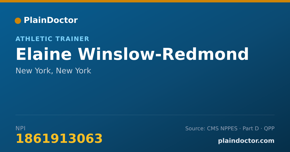 Shareable card for Elaine Winslow-Redmond - Athletic Trainer, New York, NY