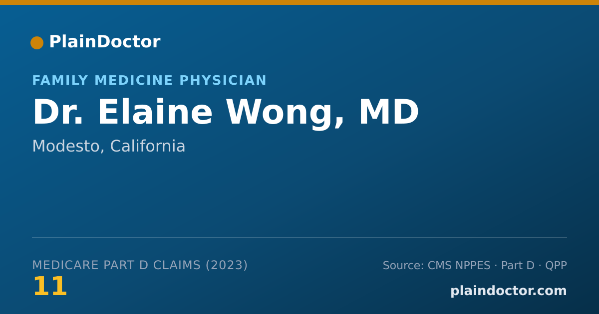 Shareable card for Elaine Wong, MD - Family Medicine Physician, Modesto, CA