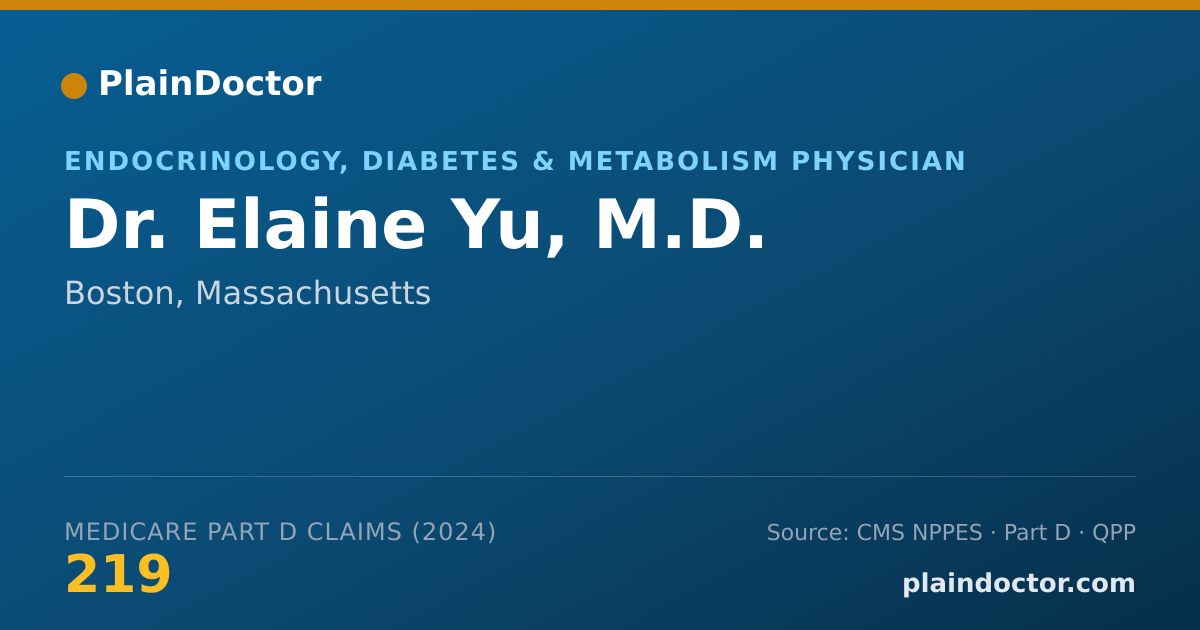 Shareable card for Elaine Yu, M.D. - Endocrinology, Diabetes & Metabolism Physician, Boston, MA