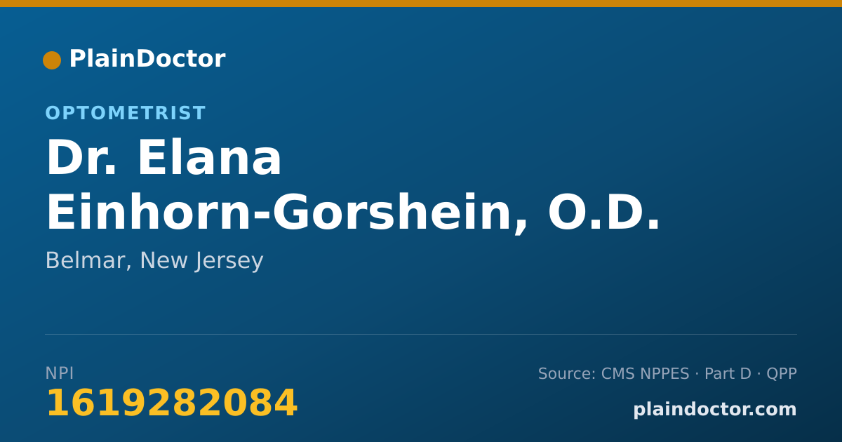 Shareable card for Elana Einhorn-Gorshein, O.D. - Optometrist, Belmar, NJ
